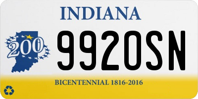 IN license plate 992OSN