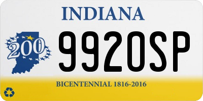 IN license plate 992OSP