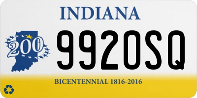 IN license plate 992OSQ