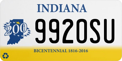 IN license plate 992OSU