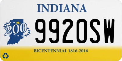 IN license plate 992OSW