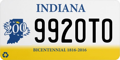 IN license plate 992OTO