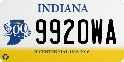 IN license plate 992OWA