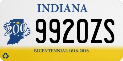 IN license plate 992OZS