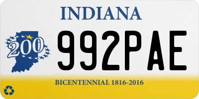 IN license plate 992PAE