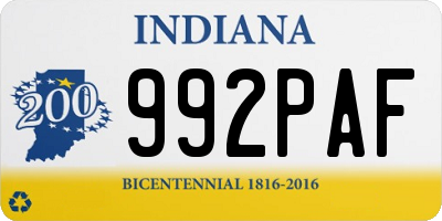 IN license plate 992PAF