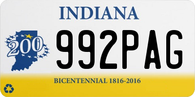 IN license plate 992PAG