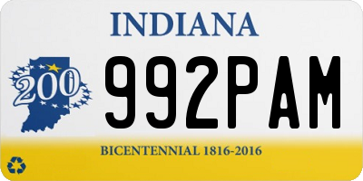 IN license plate 992PAM