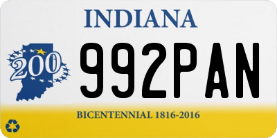 IN license plate 992PAN