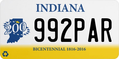 IN license plate 992PAR