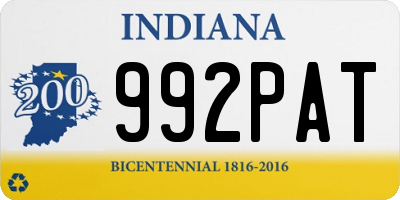 IN license plate 992PAT