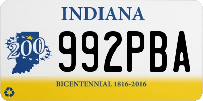 IN license plate 992PBA