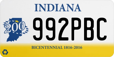 IN license plate 992PBC