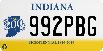 IN license plate 992PBG