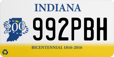 IN license plate 992PBH