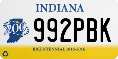 IN license plate 992PBK