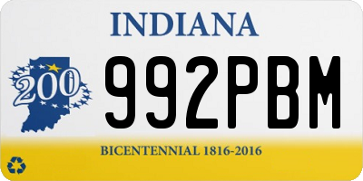 IN license plate 992PBM