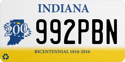 IN license plate 992PBN