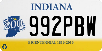 IN license plate 992PBW