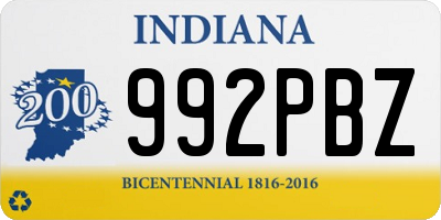 IN license plate 992PBZ