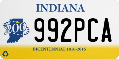 IN license plate 992PCA