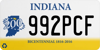 IN license plate 992PCF