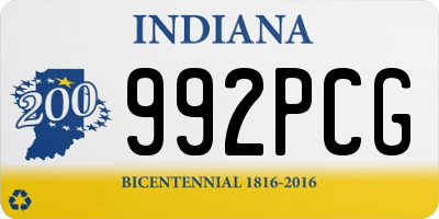 IN license plate 992PCG