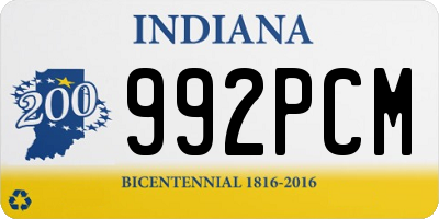 IN license plate 992PCM
