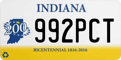 IN license plate 992PCT