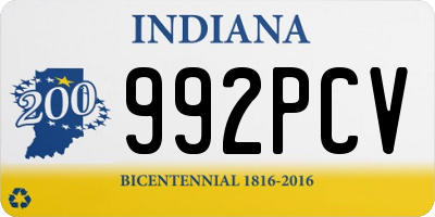 IN license plate 992PCV