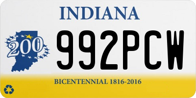 IN license plate 992PCW