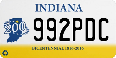 IN license plate 992PDC