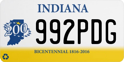 IN license plate 992PDG