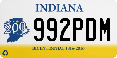 IN license plate 992PDM