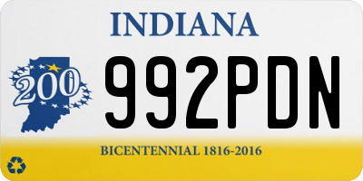 IN license plate 992PDN