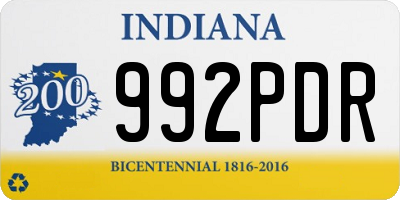 IN license plate 992PDR