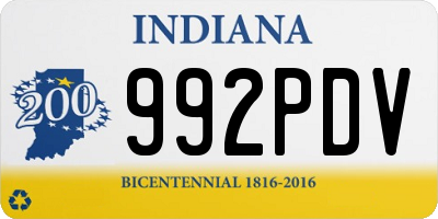 IN license plate 992PDV