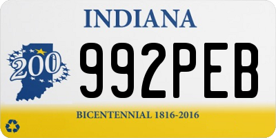 IN license plate 992PEB