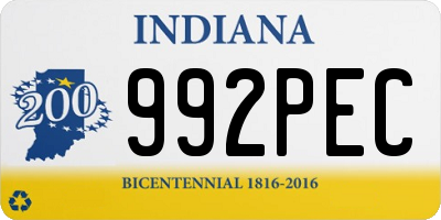 IN license plate 992PEC