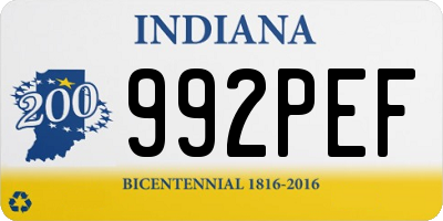 IN license plate 992PEF
