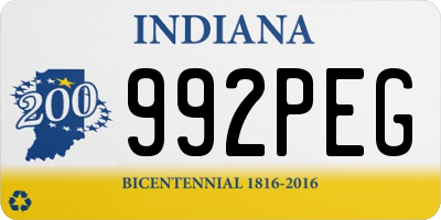 IN license plate 992PEG