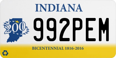 IN license plate 992PEM