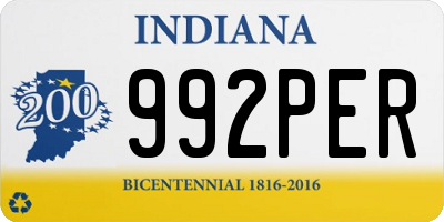 IN license plate 992PER