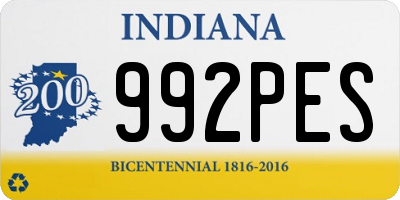 IN license plate 992PES