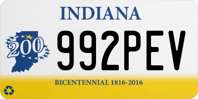 IN license plate 992PEV