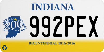 IN license plate 992PEX