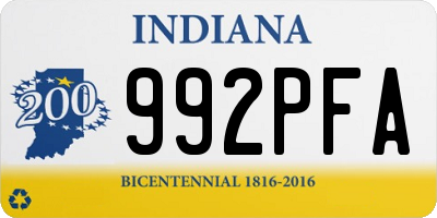 IN license plate 992PFA