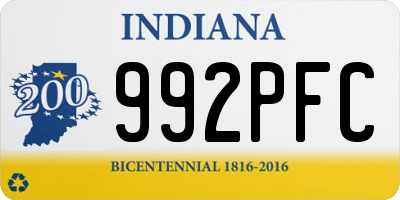 IN license plate 992PFC