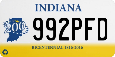 IN license plate 992PFD