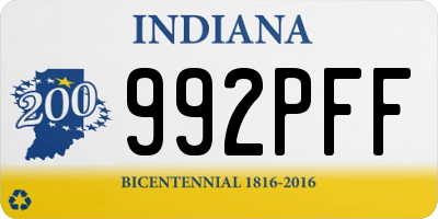IN license plate 992PFF